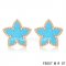 Imitation Van Cleef & Arpels Sweet Alhambra Star Earrings Pink Gold,Turquoise